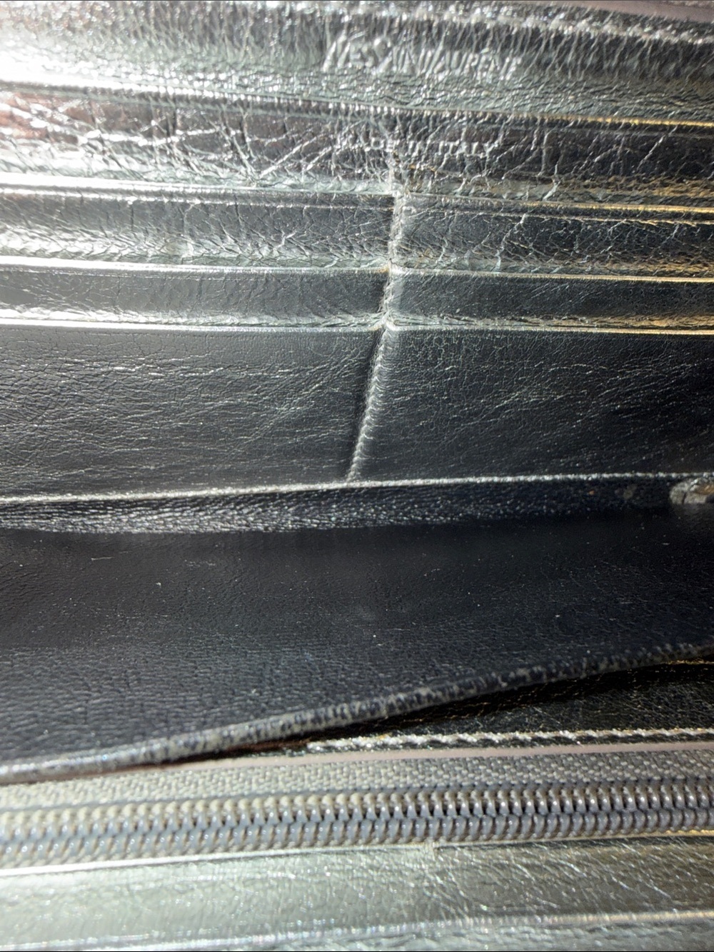 Vintage Yves Saint Laurent Zip-Around Wallet In Black Leather - Picture 11 of 16
